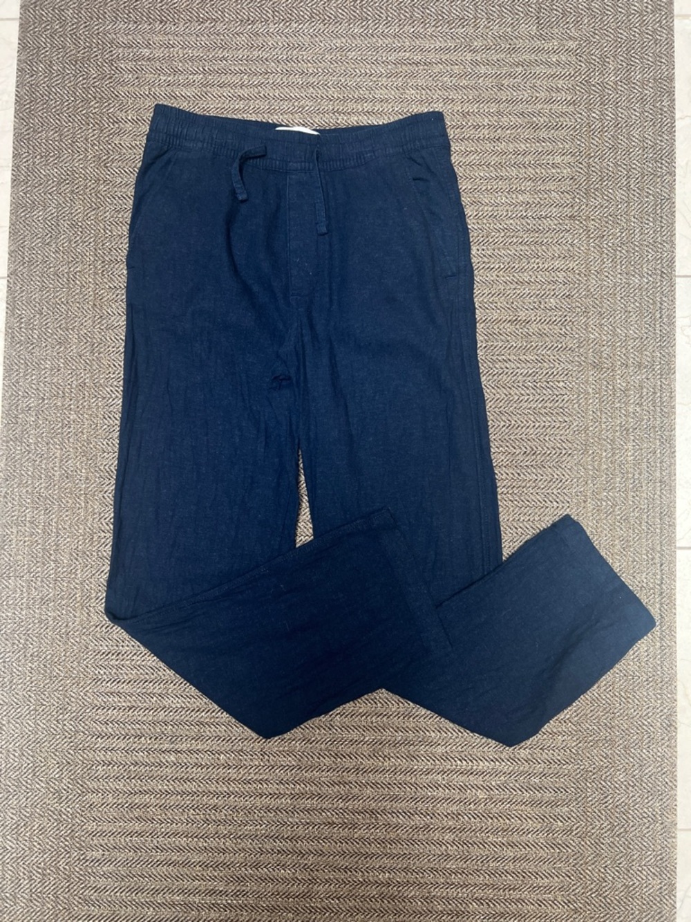 abercrombie kids navy elastic waist linen pants